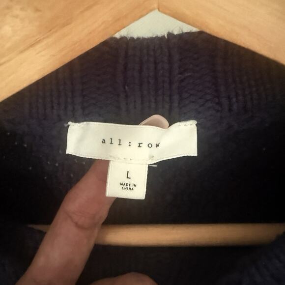 All : Row Sadie Knit Cropped Navy Textured Preppy Nautical Chunky Sweater Large - Picture 3 of 7